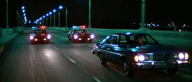 The opening car chase with the Driver behind the wheel of a Ford Galaxie 500.