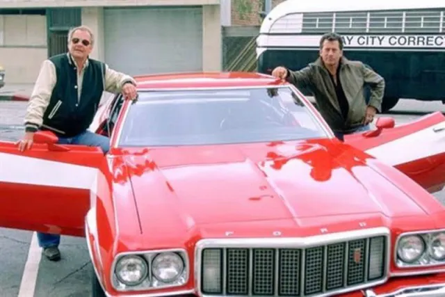 The two old dudes still got it! David Soul and Paul Michael Glaser reprise their original roles in a nostalgic cameo in the 2004 Starsky & Hutch movie. Photo courtesy of Warner Bros. Pictures.