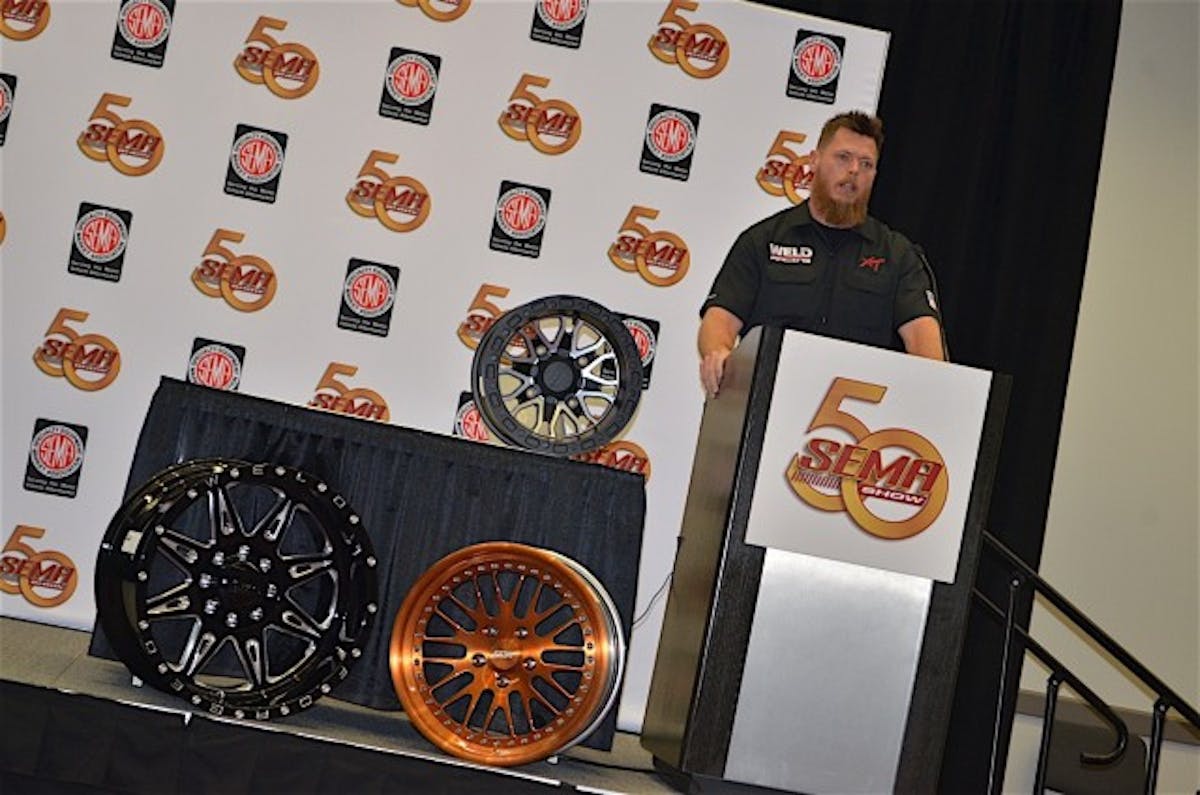 Brock Weld at Weld Racings press conference announcing the partnership between Weld Racing and SOTA Offroad.