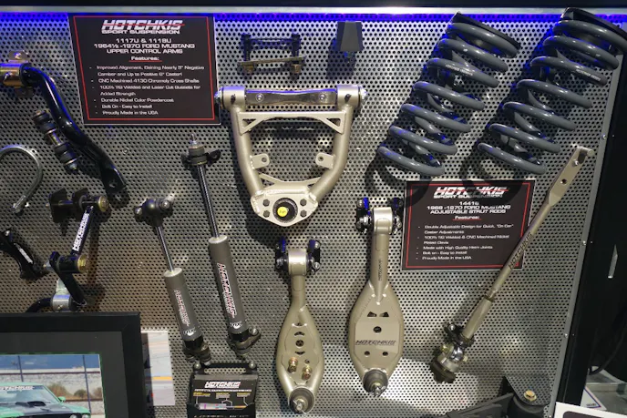 Hotchkis prides itself on the quality materials and construction of its suspension components. In the TVS kit, those include features tubular upper A-arms, tubular lower arms adjustable strut rods and 1.5 Street Performance shocks by Fox.