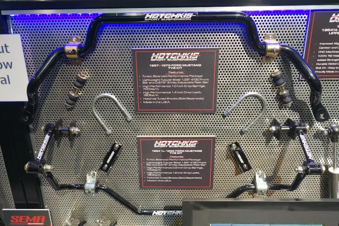 Also included in the TVS kits are Sport coil springs, Sport leaf springs, and tubular sway bars. The front coil springs offer a 1-inch drop, while the rear leafs drop the car by 1.4 inches.