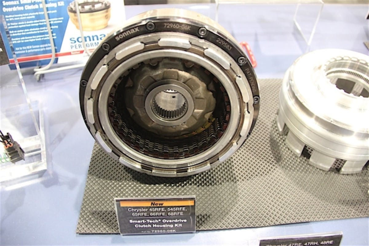Sonnax's Smart-Tech overdrive clutch housing uses 27 percent more steel than OEM to better dissipate heat and prevent burning of the clutch.