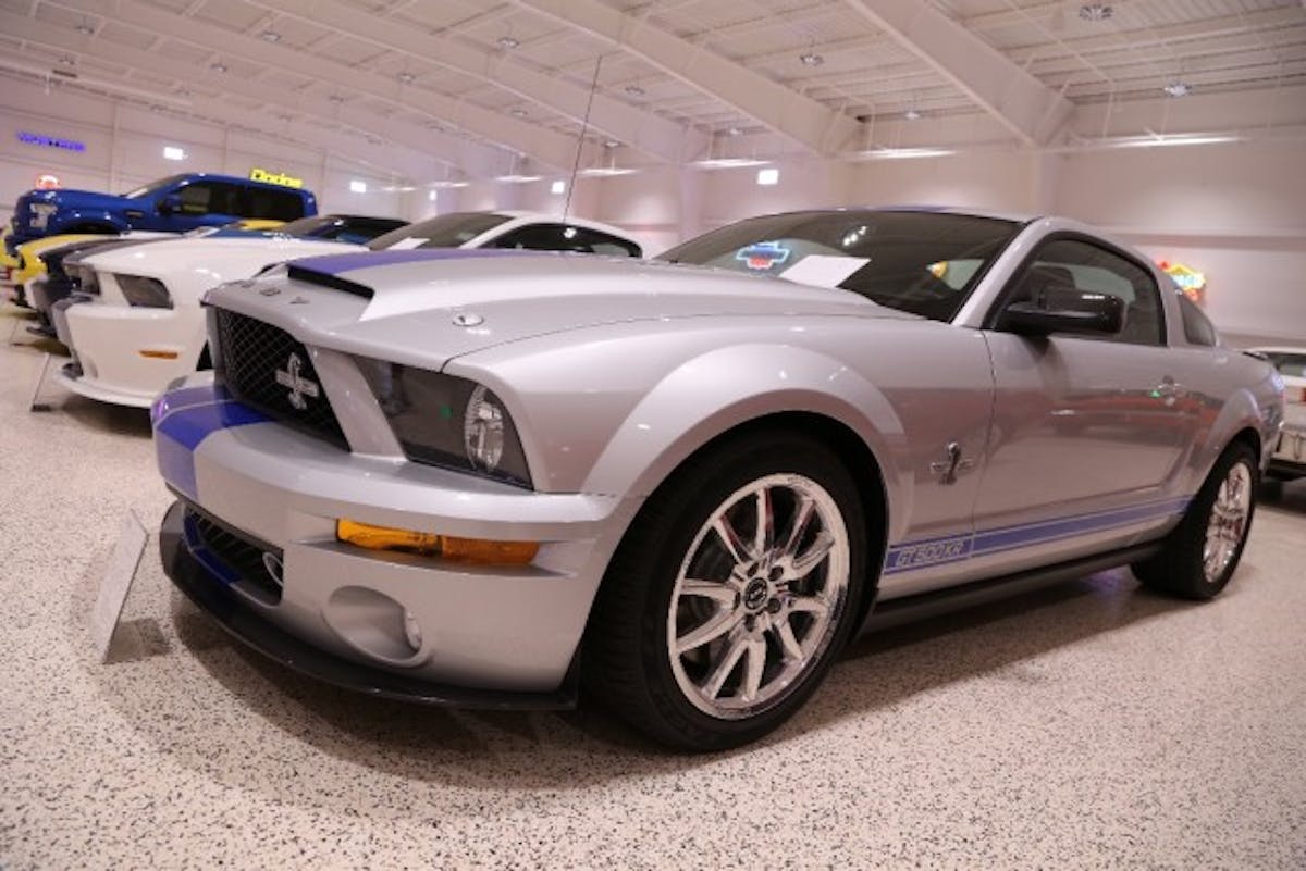 We still have fond memories of wheeling one of these around what was then called Miller Motorsports Park (nee Utah Motorsports Campus), but we never owned one. Mark owns two of them. This is silver 2008 Shelby GT500KR hasn’t made many laps. It only has 81 original miles.
