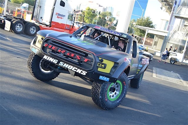 Brett Sourapas driving the no. 19 Trophy Truck to qualifying.