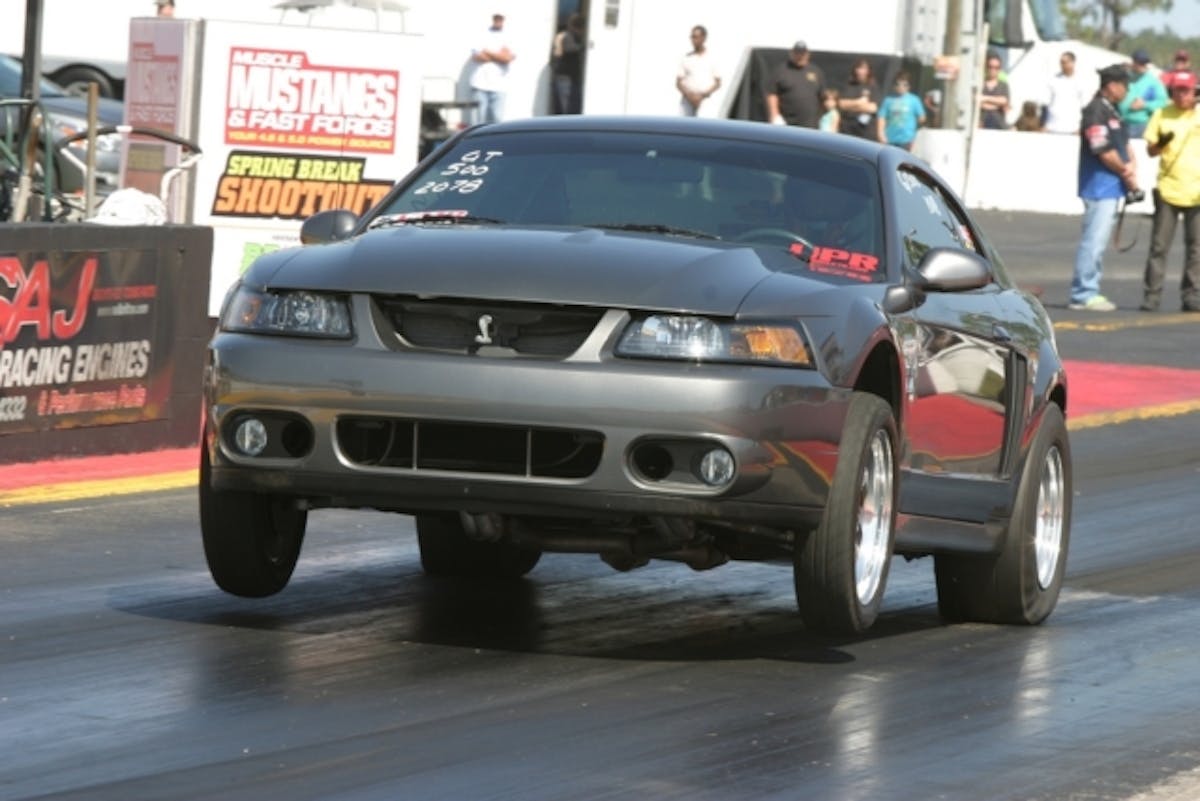Jon Pavia recently ramped up this VMP TVS-supercharged Terminator with a built engine based on a Teksid aluminum modular block. He now hopes to put his Cobra into the 8-second zone.