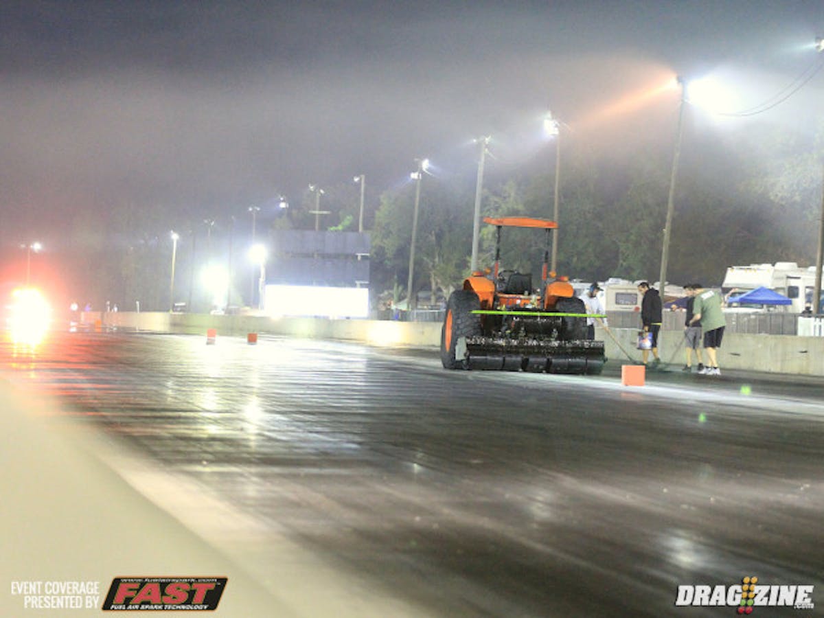 Right after Husted's incident Ev Bernardo broke something putting a line of fluid from just past the 330 down track.