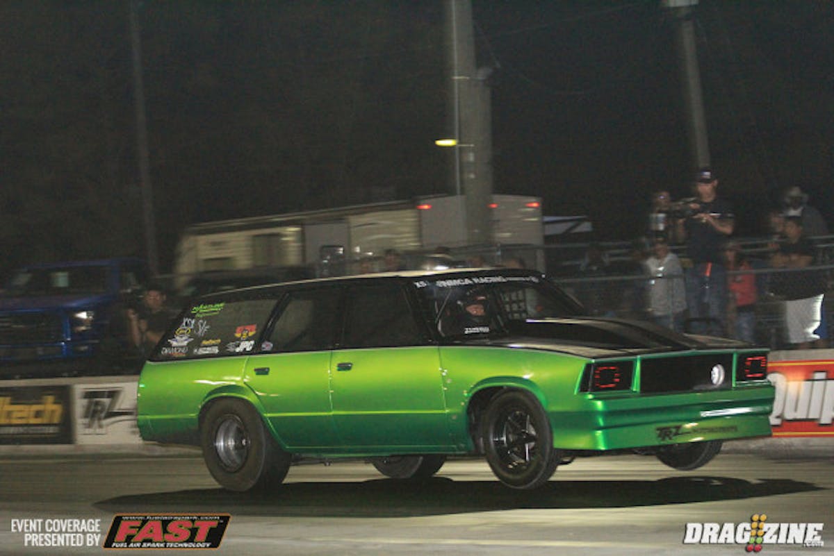 Erik Kenward,  2016 NMCA Xtreme Street Champion is here running Street Outlaw this weekend which uses the NMCA/NMRA rules package here at the OWSN. He run a single turbo small block Chevy from TNT Race Engines. He landed third in class with a 4.87 at 145. Charles Hull leads with a 4.39 with Dean Vallese in second with the Zombie Wagon.