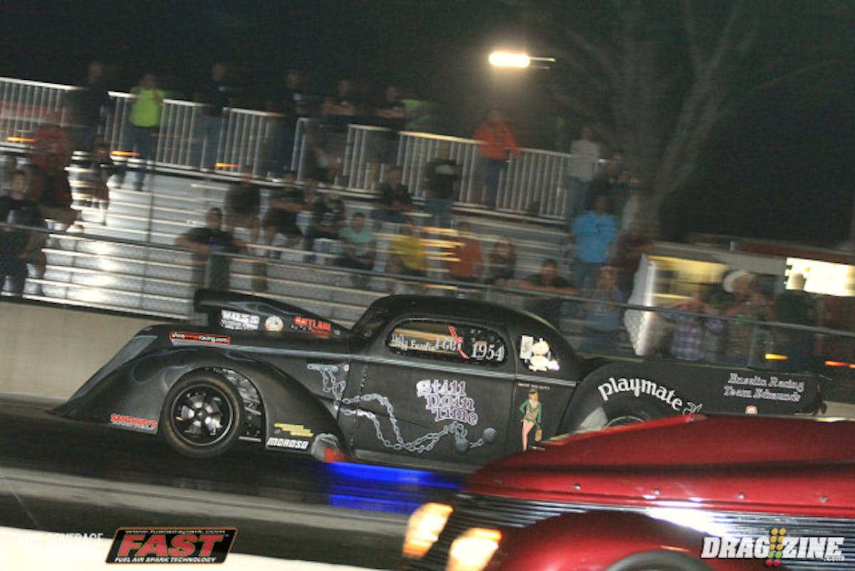 Jeff Ennslin got the better of Mike Oldham in an all 37 coupe OL 632  battle running a 4.659, good for sixth. Oldham is down in tenth with a 4.90.