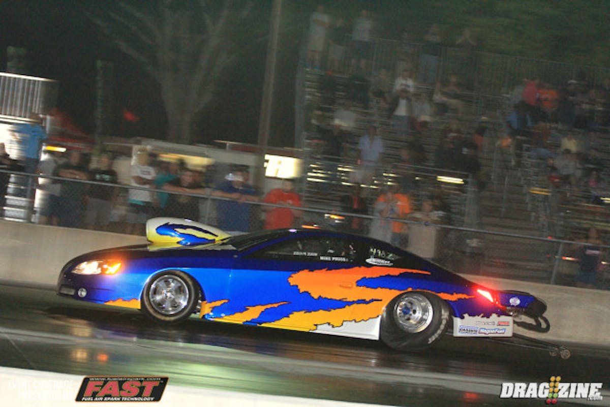 Mike Pruss earned number one qualifier in Top Sportsman with a 4.39 at 158. That number will likely drop tomorrow for the top cars. The class runs on a dial so that's not a significant advantage in once in eliminations.