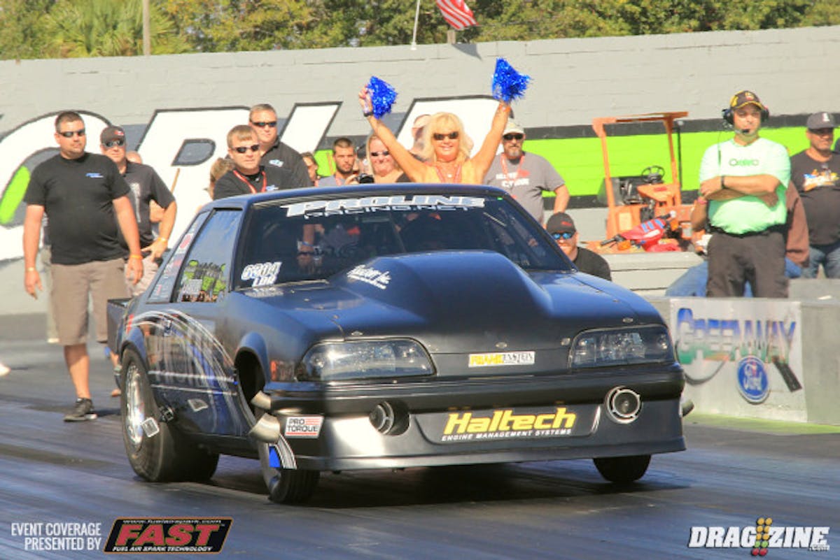 Limited Drag Radial grew to seven cars today with Don Lamana going A to B in the Pro Fab Performance Plus Mustang. This is the second race for the team's new car with. Lamana managed a 4.74 at 162.
