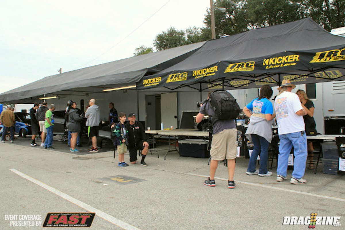Jeff Lutz lowered the fastest street car record to a 5.85 at 250 in round two of Pro Mod.