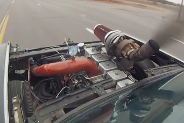 Mueller's inspiration was drawn from a 60's Cadillac he purchased that had a 5.9L Cummins motor swapped in. 