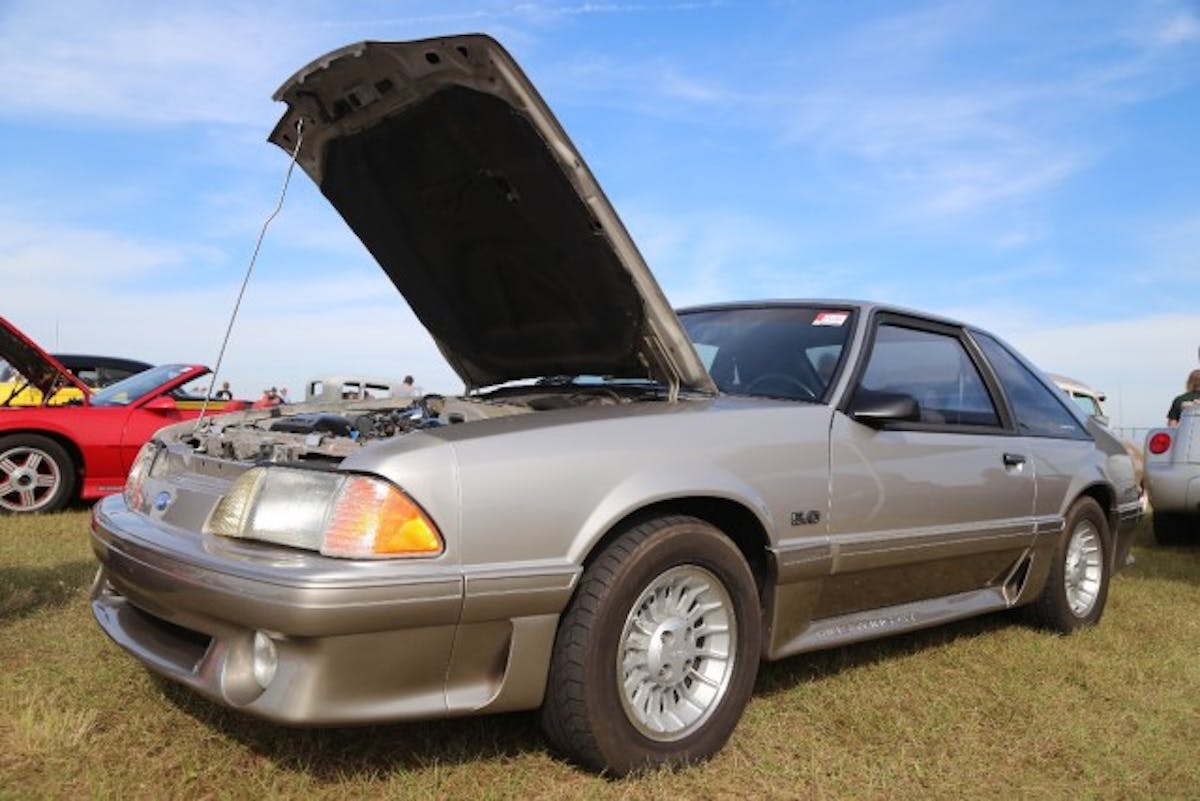 There were also some nice Foxes in the car corral at the Fall Autofest. This 1990 Mustang GT is full of period-correct mods like a Ford Motorsport B303 camshaft, 3.73 gears, and Moser axles. The three-owner convertible had just over 26,000 miles on its rebuilt engine and new seats inside.