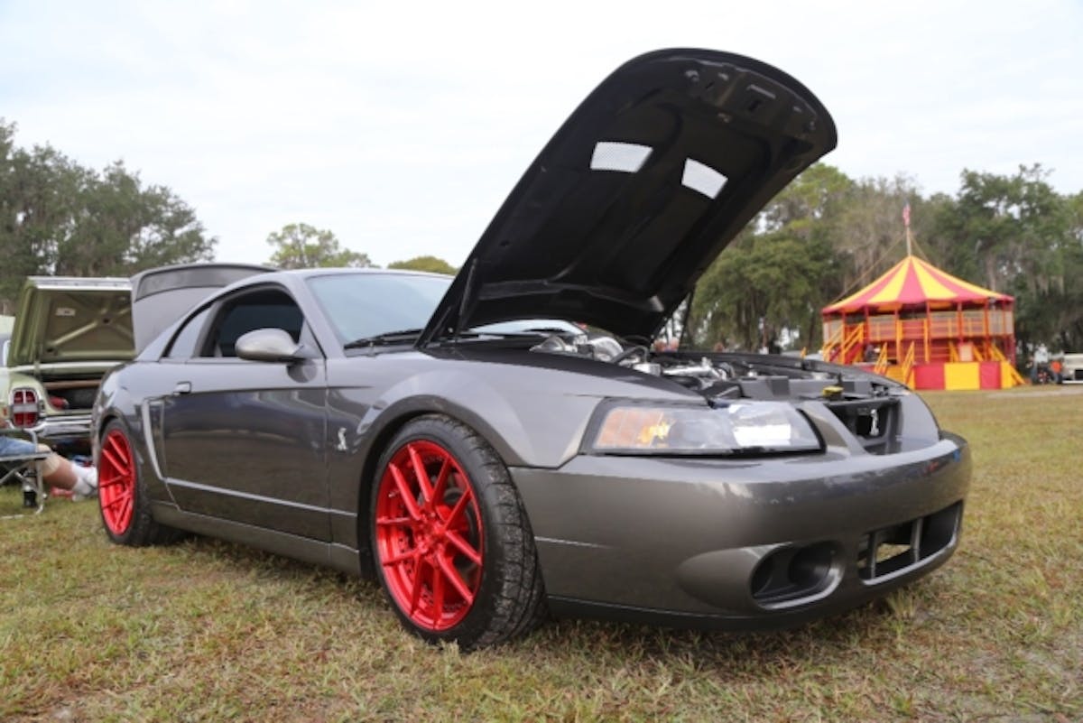 We’ve seen Terry Molin’s turbocharged Cobra a  couple shows now and this beauty is definitely feature-worthy. It features a polished turbo setup topped off with nitrous. Inside it is equipped with a high-output custom audio system highlighted by an iPad Mini integrated into the dash.