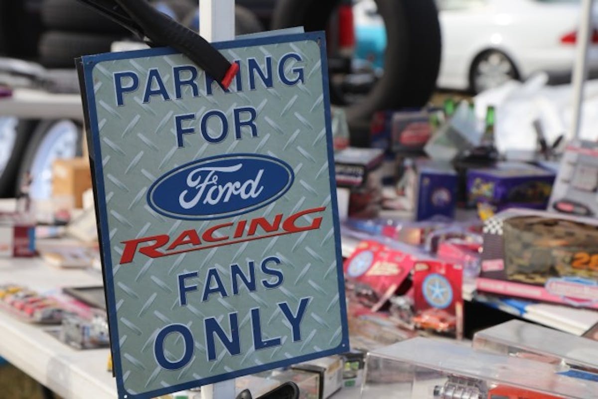 The Carlisle Autofest events also feature a robust swap meet brimming with parts and memorabilia. It’s strange to consider we have seen Ford’s in-house performance arm transition from Ford Motorsport to Ford Racing to Ford Performance, but this sign is now vintage, but we can still park in front of it.