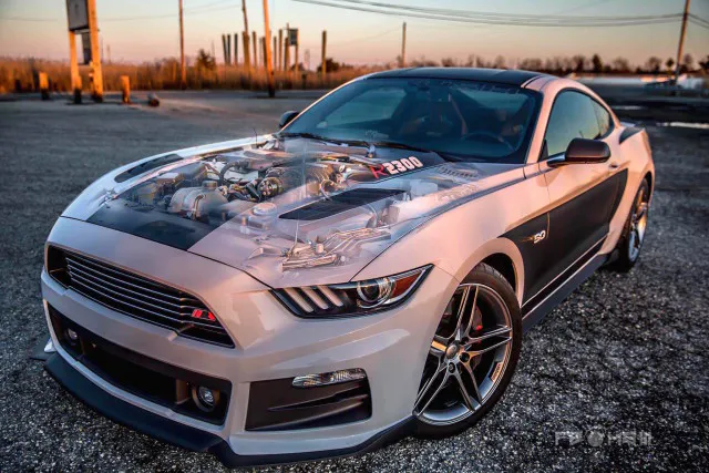 The Roush Phase2 supercharger under Paul’s hood is augmented by a 69mm upper pulley, a VMP Performance throttle body and DeatschWerks 88 lb/hr fuel injectors. (Photo Credit: Photos by F-Bomb)