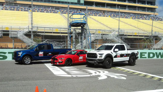 In addition to the Raptors, two F-150s will pace the NASCAR Camping World Truck Series Ford EcoBoost 200 on November 18. The trucks are joined by Shelby GT350s pacing the EcoBoost 300 NASCAR XFINITY Series race on November 19. (Photo Credit: Ford Motor Company)