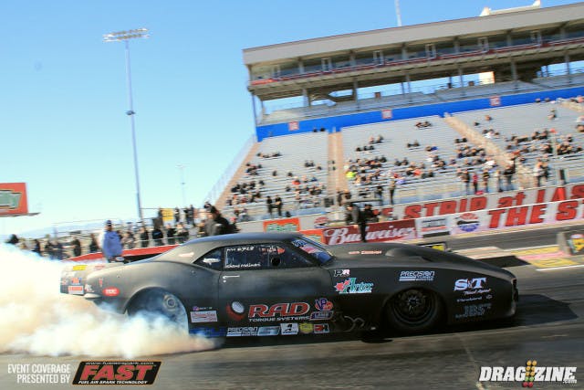 Shane Molinari earned second qualifier for his efforts with a 5.89 at 249 MPH in his Battle Ground, Washington based 68 Firebird.