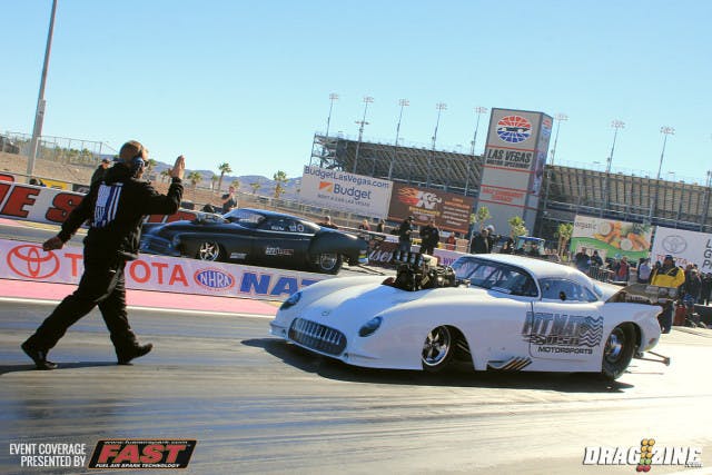 The third qualifying session of Flying A Outlaw Pro Mod saw John Stanley improve to a 5.92 at 222 MPH and moving up to third qualifier. Tommy Johanns and Rob Moore also improved with Johanns taking over sixth spot bumping Moore to seventh. Coughlin did not improve his performance and is still at number one. Robert  Johanns shown.