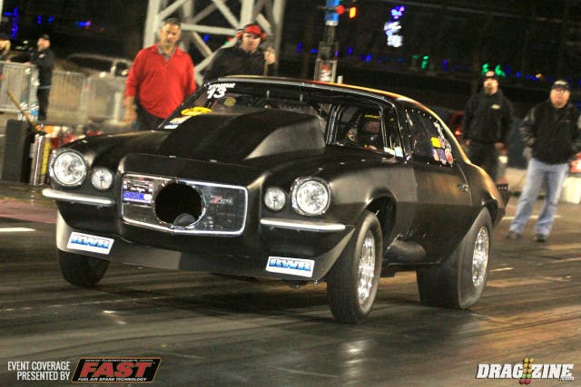 Josh Edwards ran a 4.58 at 164 as the last car down in class on one of six single runs in class due to a lot of breakage.