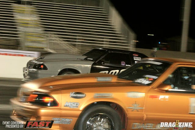 Haley James eraned her way to round two in Vortech Outlaw 8.5 in a match with Dan Hale after getting beat on the tree by .030 in a close race. Her 4.94 to his 5.04.