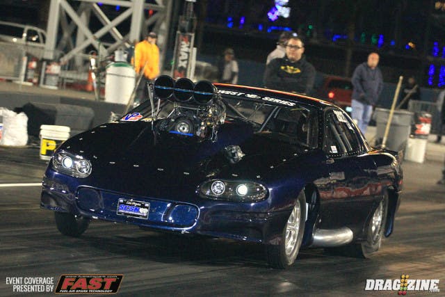 Roger Rydell based out of Lancaster, Califirnia put his blown 2002 Camaro in third spot with a 4.45 at 168 MPH.