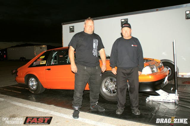 Hyperformance Motorsports' Dan Saitz has a new car here this weekend competing in Outlaw 8.5 which he won his class in Drag Week  with this year and scored fourth overall with a 7.66 ET and 188 MPH averages and won the Modified Power Adder class. The engine in the car was purpose built with off the shelf parts and TFS heads from Summit Racing so it is easily duplicated and repaired with readily available parts. He will be in the final with George Raygoza.