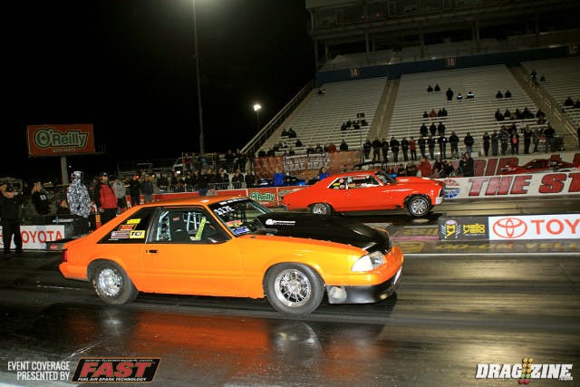 Vortech Outlaw 8.5 pit Fenton' Missouri's Dan Saitz against Orland, Colorado based George Raygoza, who drives the 68 Nova for Dan Val Tol. Raygoza took the tree first with a .044 reaction time and put up his best run of eliminations 4.828 at 149.70 it just was not enough to stay in front of the hard charging Saitz who ran a 4.741 at 158.09 MPH to earn the win.