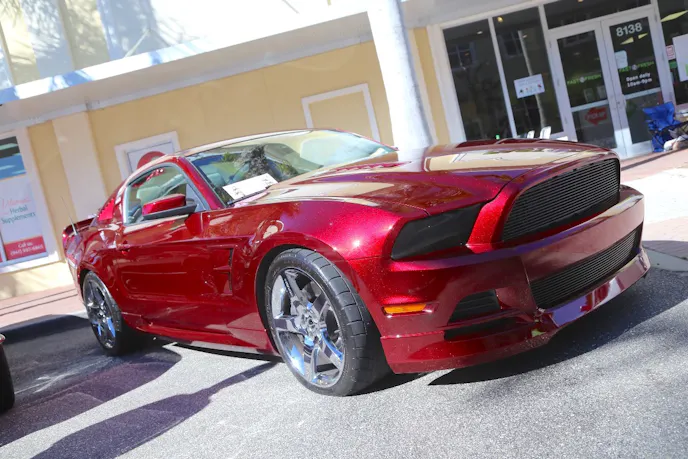 The sparkly Candy Apple Red finish on Richard Paul’s 2013 Mustang GT had lots of spectators snapping photos.