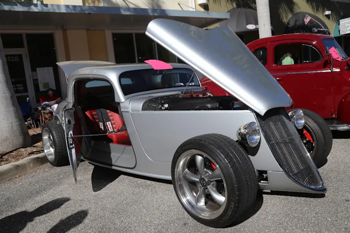 Not just a Mustang show, Ponies Under the Palms caters to all Ford-powered machines, and Marty Quadland 1933’s Ford stopped us in our tracks thanks to the Coyote engine under its hood.