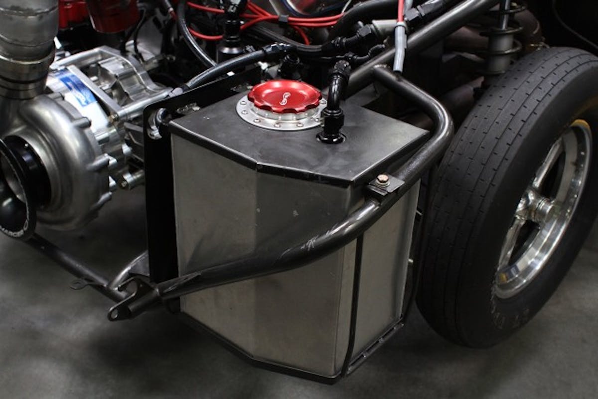 This is our fuel cell that we designed with the help of Tim McAmis, utilizing their high-capacity alcohol fuel cell fitting kit.