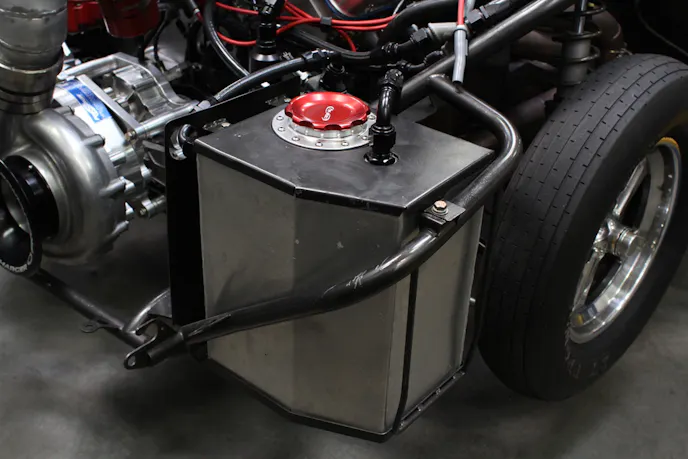 This is our fuel cell that we designed with the help of Tim McAmis, utilizing their high-capacity alcohol fuel cell fitting kit.