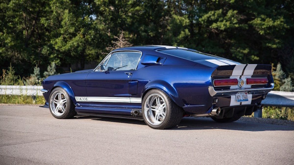 The GT500 SuperSwap features a custom exhaust that includes QPT electric exhaust cutouts that feed the side-exit pipes and Magnaflow mufflers that control the sound out back.
