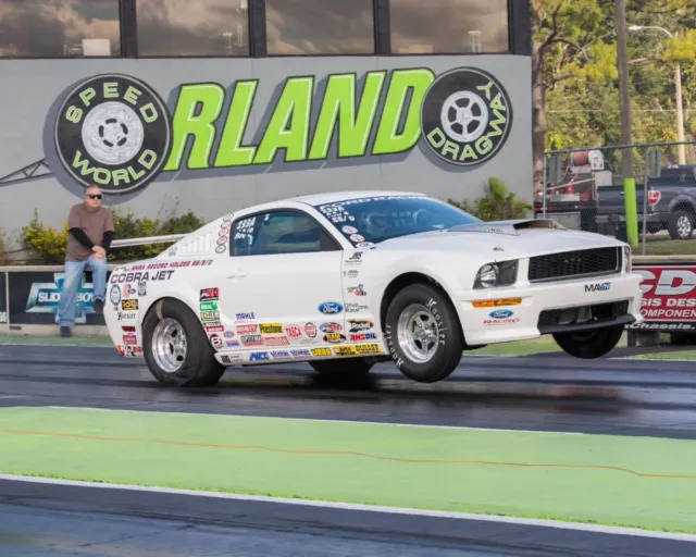 It’s more common that you would see Rick Hernadez’s 2008 Cobra Jet setting records at the drag strip. With some help from the clever folks at JMS Chip & Performance, however, this car reeled in a standing-mile record too.