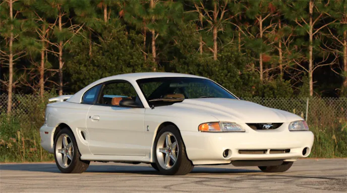 Ford SVT’s second-generation R-model proved a highlight of the SN-95 era thanks to its 351 Windsor powerplant. This example (Lot R268) only has 1,900 miles on the odometer and it’s up for auction. (Photo Credit: Mecum Auctions)