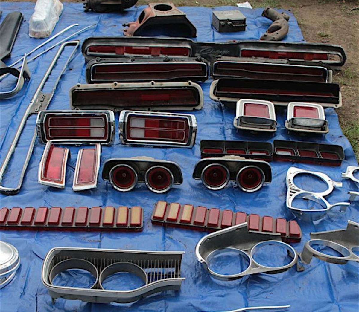 Vintage trim and taillights for sale.