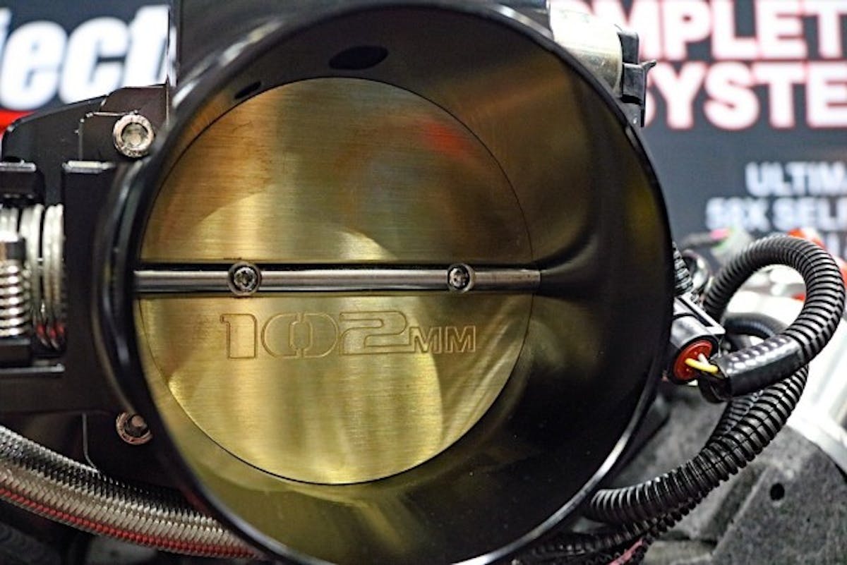 FiTech's GM/LS throttle-body is anodized in a black finish.