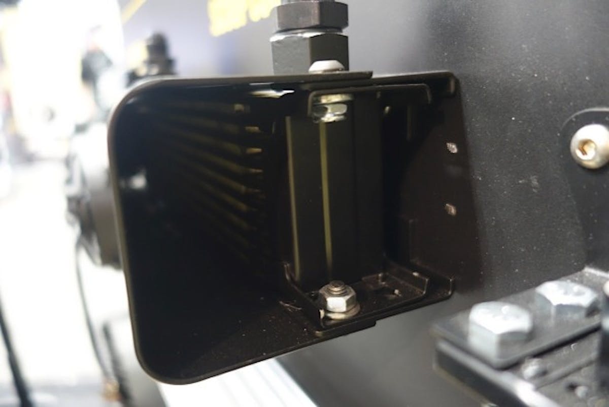 Murphy continued by explaining how stack-plate style of coolers are still the most efficient today. Because Derale's stack-plate cooler is integrated with a scoop that forces fresh air into the cooler, Murphy said, "It's the most efficient style of cooler you can have on a racecar,"