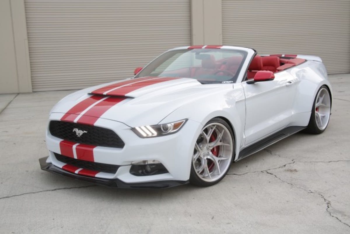 Behind that wider TS Design front fascia is an upgraded intercooler from Whipple superchargers that helps tame the inlet temps of the turbocharged 2.3-liter engine that’s enhanced by CGS intake and exhaust upgrades.