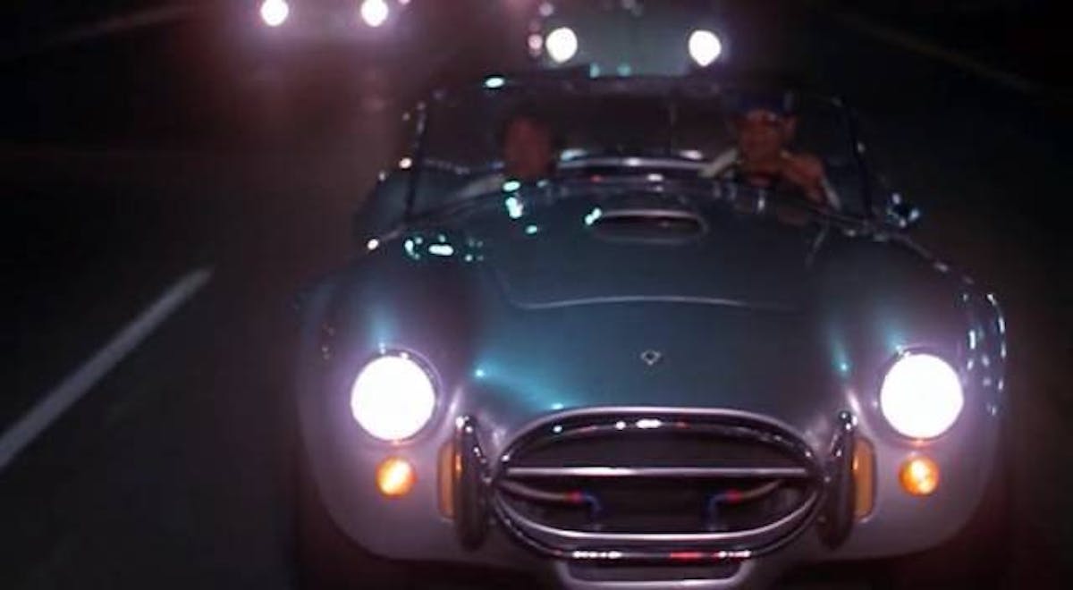 King of the movie's stoplight dragstrip - the 1966 Shelby Cobra 427.