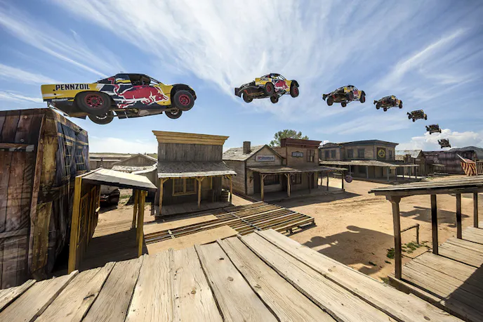 The injuries Menzies suffered while attempting this jump have knocked him out of racing Dakar this year.