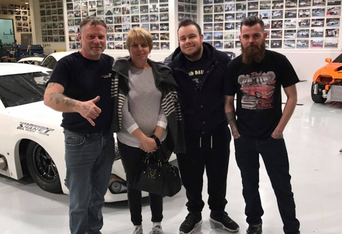 Frost and team visiting the EKanoo Racing headquarters.