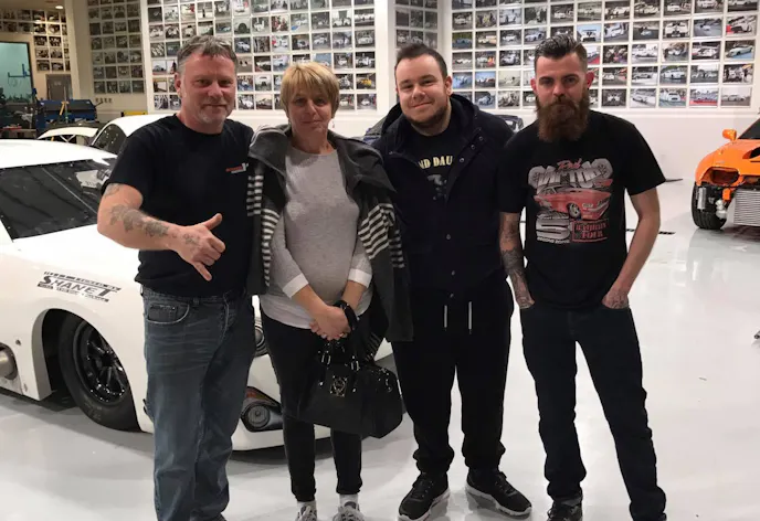 Frost and team visiting the EKanoo Racing headquarters.