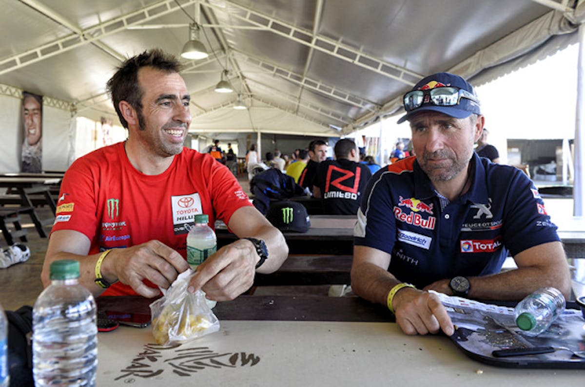 ROMA NANI (esp) TOYOTA OVERDRIVE TOYOTA HILUX ambiance portrait with PETERHANSEL STEPHANE (fra) PEUGEOT TEAM PEUGEOT TOTAL 3008 DKR ambiance portrait during the Dakar 2017 Paraguay Bolivia Argentina , Etape 9 - Stage 9, Salta - Chilecito,  January 11 - Photo Eric Vargiolu / DPPI
