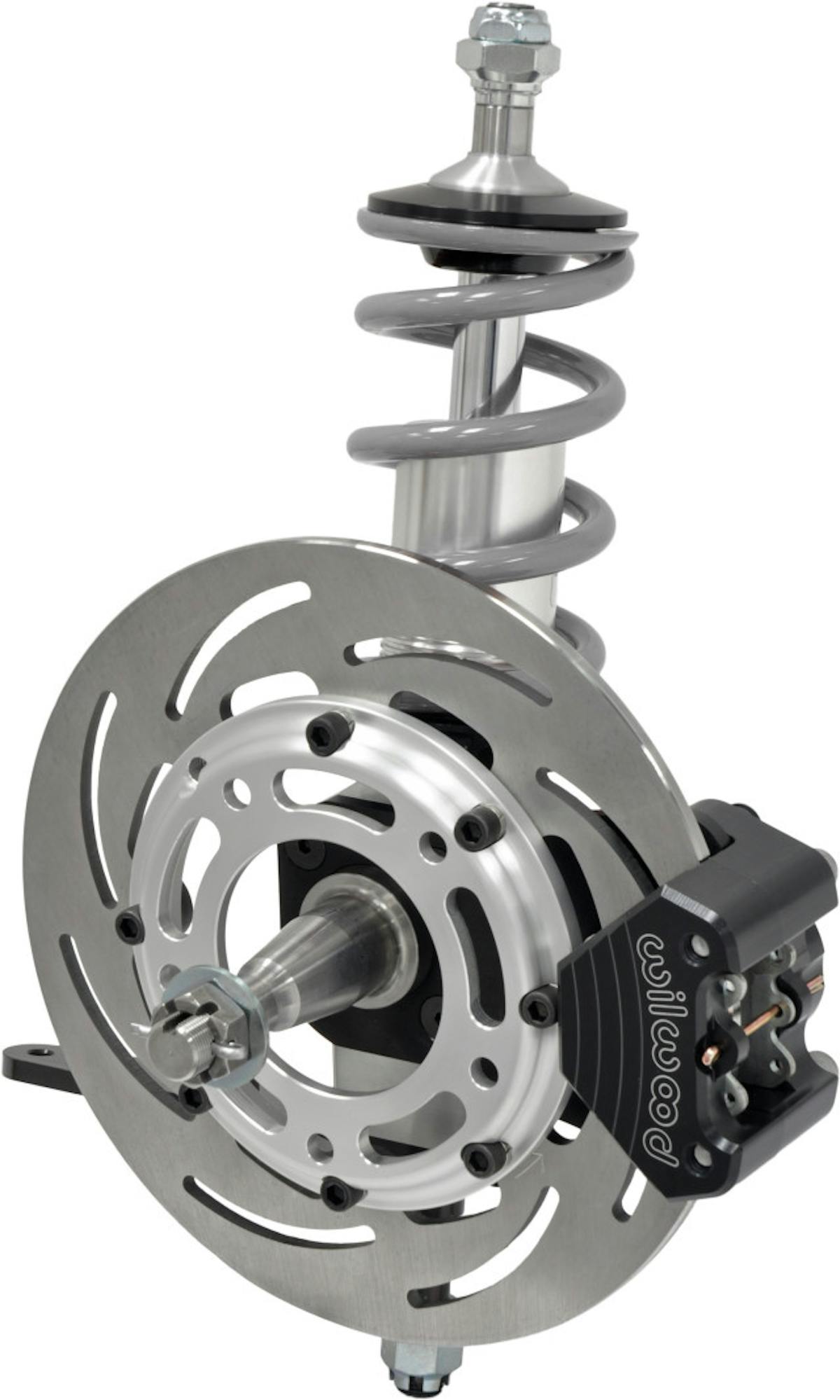 The strut assembly is provided with a completely incorporated brake system compliments of Chassisworks and Wilwood components.