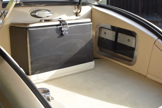 A vintage Pepsi cooler was refinished in matching paint with the same ghost flames. The extra touch just adds to the level of commitment Coria and his friends had to the build.