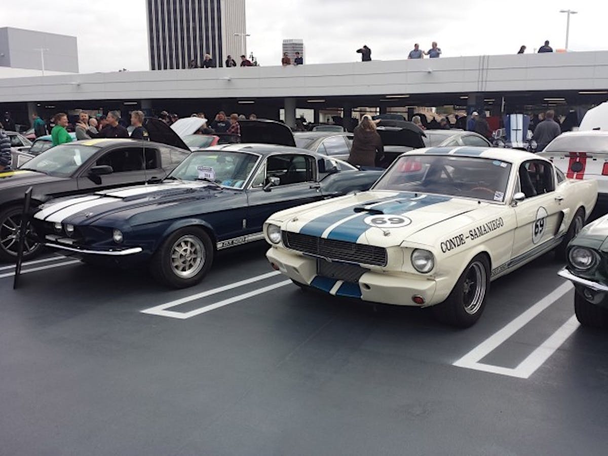 This pair of LASAAC-member vintage Shelbys includes Joe Risk’s 1967 GT500 (left) and Manny Samaniego’s 1966 GT350 (right).
