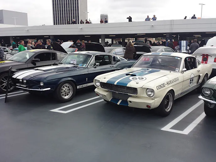 This pair of LASAAC-member vintage Shelbys includes Joe Risk’s 1967 GT500 (left) and Manny Samaniego’s 1966 GT350 (right).