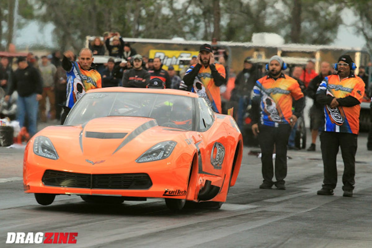 Jose Gonzalez is also entered in X-Treme Pro Mod with his 2016 C7 Corvette. He earned second for his efforts runnign a 3.62 at 220. John Sullivan Jr and Bubba Stanton struggled getting down today with both cars qualifying in the fours after aborted runs. 