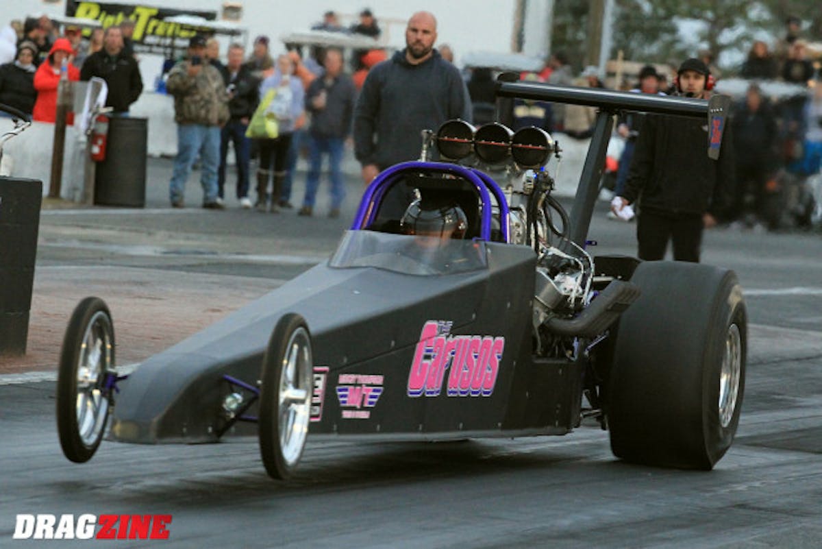 Open Outlaw runner up Kyle Dvorak from McHenry, Illinios runs a 2007 Danny Nelson chassis with a blown big Chevy power plant